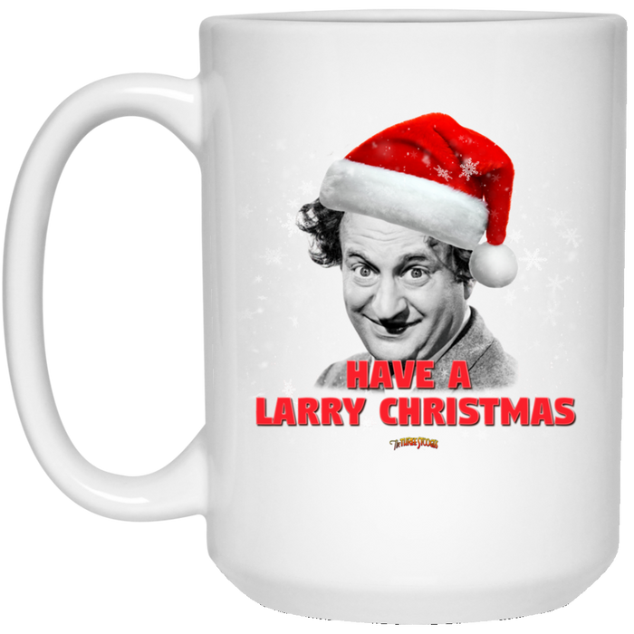 Three Stooges Have A Larry Christmas 15 oz. Large White Mug