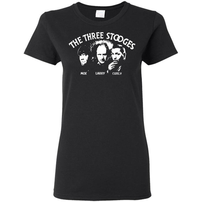 Three Stooges Ladies' Classic Opening Credits Logo T-Shirt