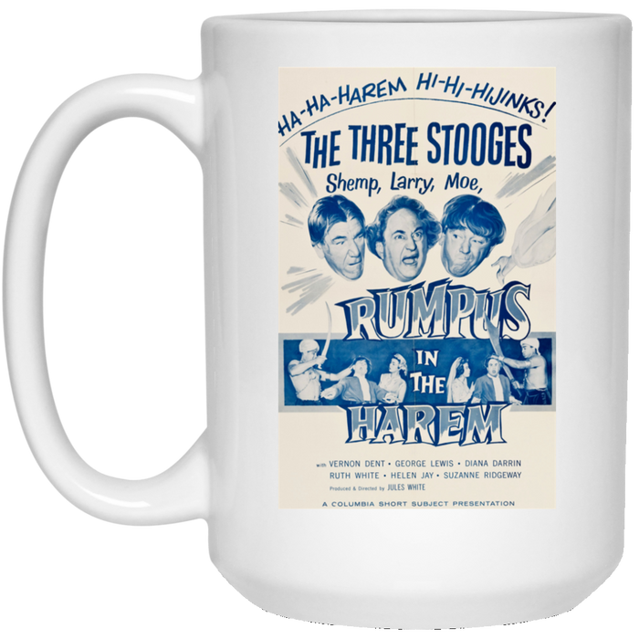 Three Stooges Rumpus Lobby Card Large 15 Oz. White Mug
