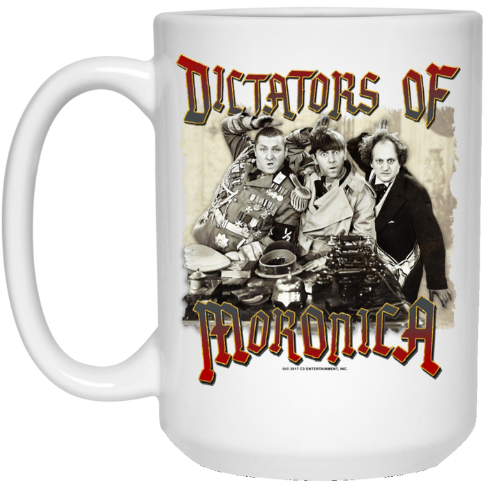 Three Stooges Dictators Of Moronica 15 oz. White Mug