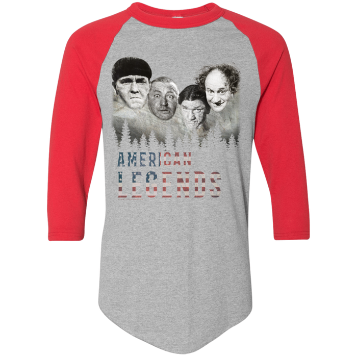 Three Stooges American Legends Colorblock Raglan 3/4 Sleeve T-Shirt