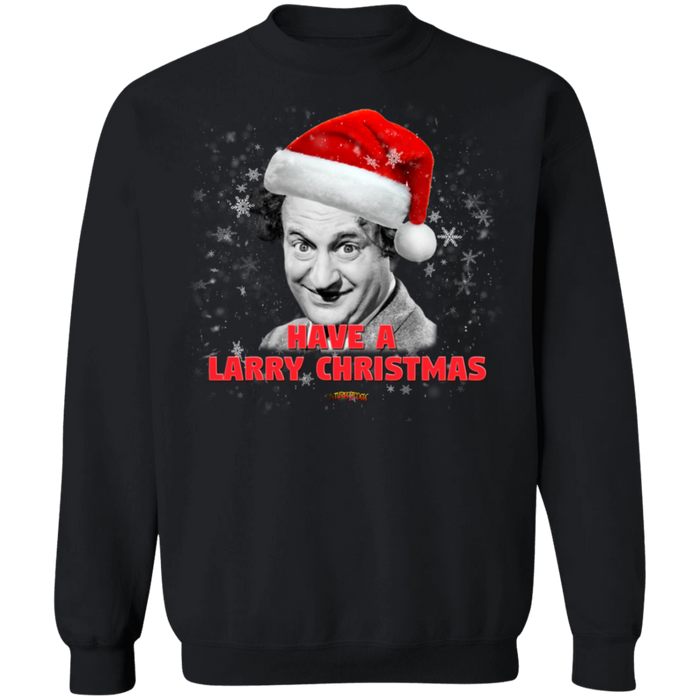 Three Stooges Have A Larry Christmas Crewneck Pullover Sweatshirt