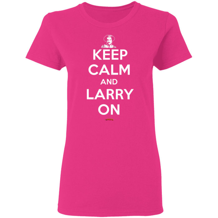 Three Stooges Keep Calm And Larry On Ladies' T-Shirt