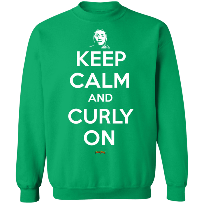 Three Stooges Keep Calm And Curly On Crewneck Sweatshirt