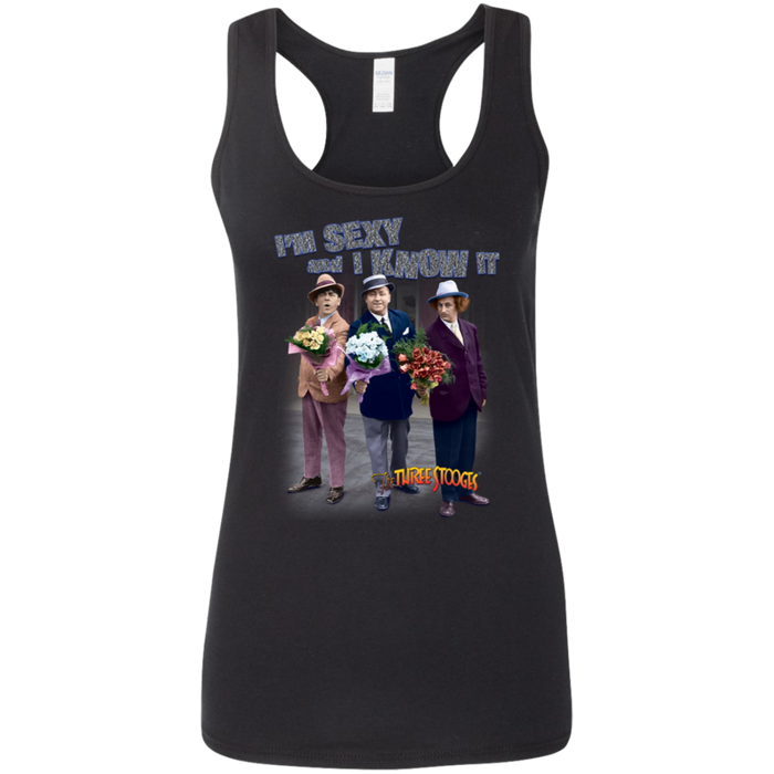 Three Stooges I Know I'm Sexy Ladies' Softstyle Racerback Tank Top