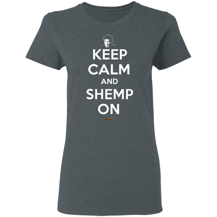 Three Stooges Keep Calm And Shemp On Ladies' T-Shirt