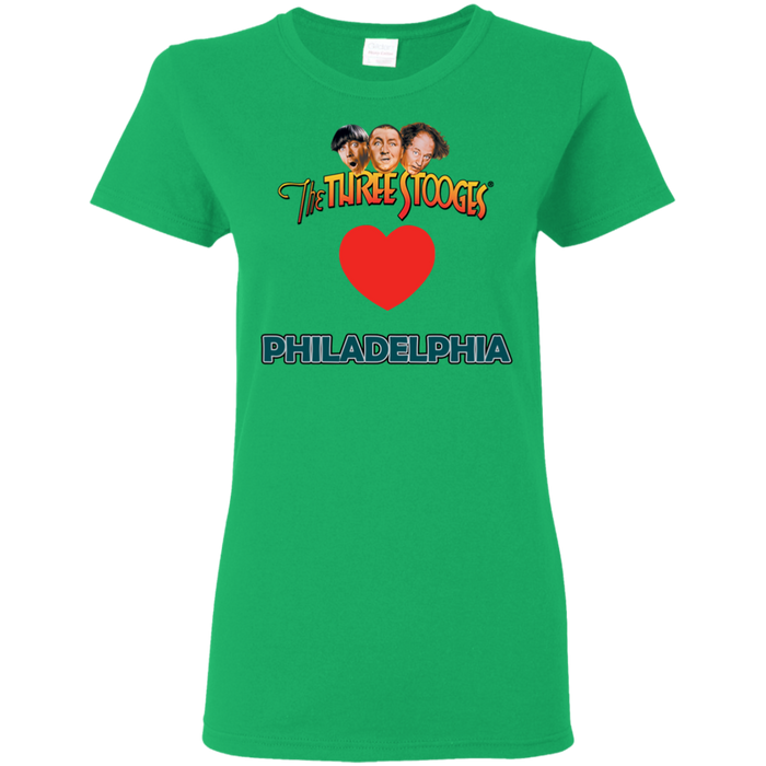 Three Stooges Love Philadelphia Ladies Heart T-Shirt