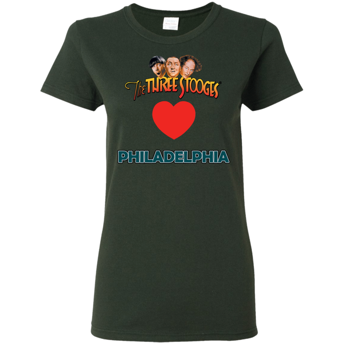 Three Stooges Love Philadelphia Ladies Heart T-Shirt