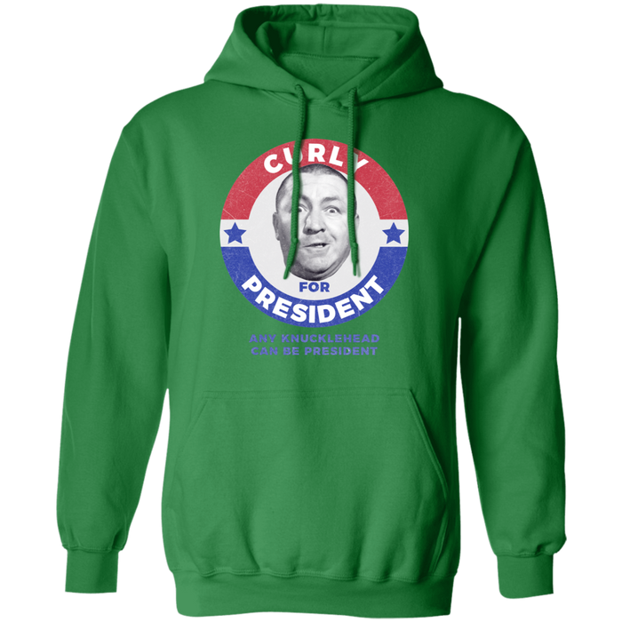 Three Stooges Curly For President Pullover Hoodie