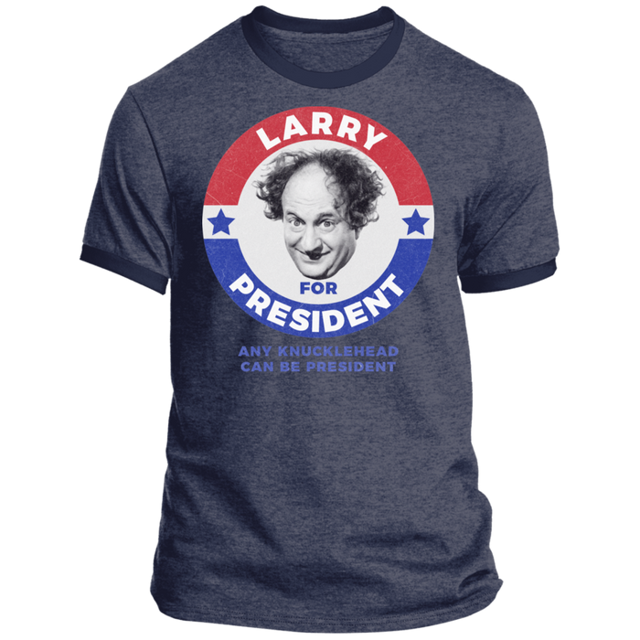 Three Stooges Larry For President Ringer T-Shirt