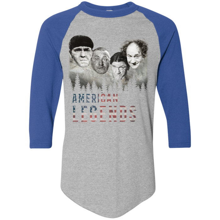 Three Stooges American Legends Colorblock Raglan 3/4 Sleeve T-Shirt
