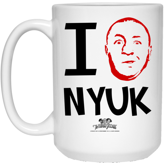 Three Stooges Curly I Love NYUK 15 oz. White Mug