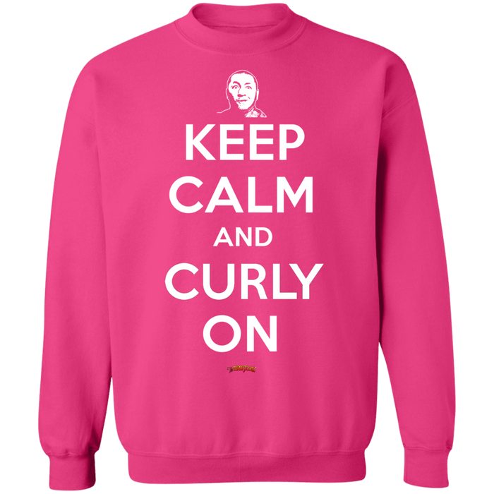 Three Stooges Keep Calm And Curly On Crewneck Sweatshirt