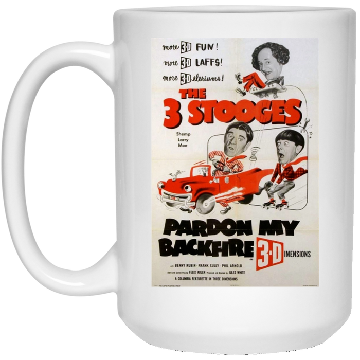 Three Stooges Pardon My Backfire Lobby Card 15 Oz. Large Coffee Mug