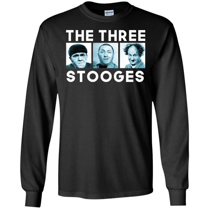 Three Stooges Three Squares Long Sleeve T-Shirt