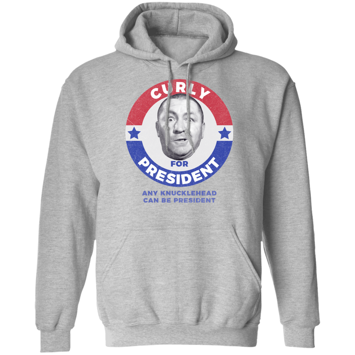 Three Stooges Curly For President Pullover Hoodie