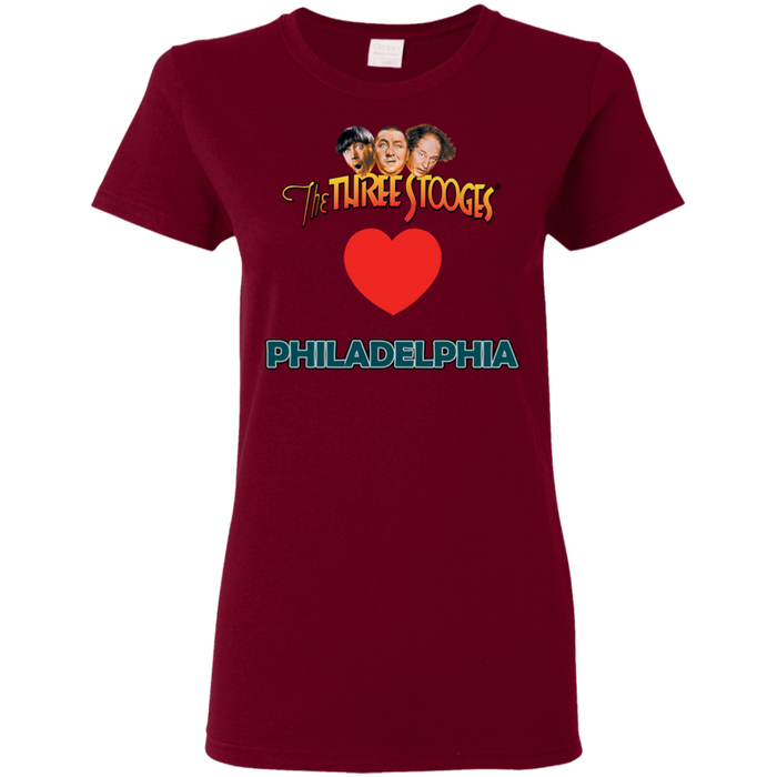 Three Stooges Love Philadelphia Ladies Heart T-Shirt