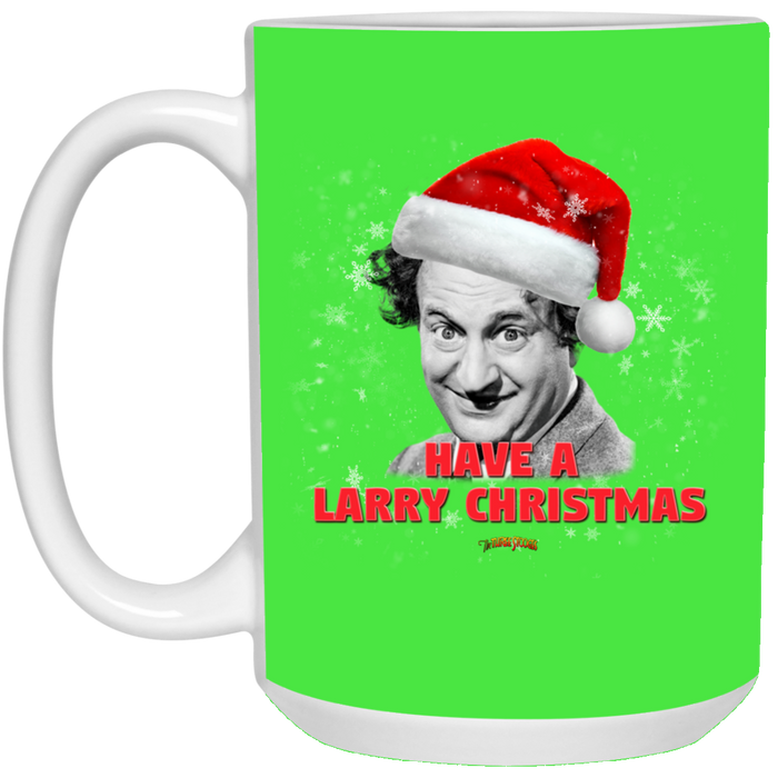 Three Stooges Have A Larry Christmas 15 oz. Large White Mug