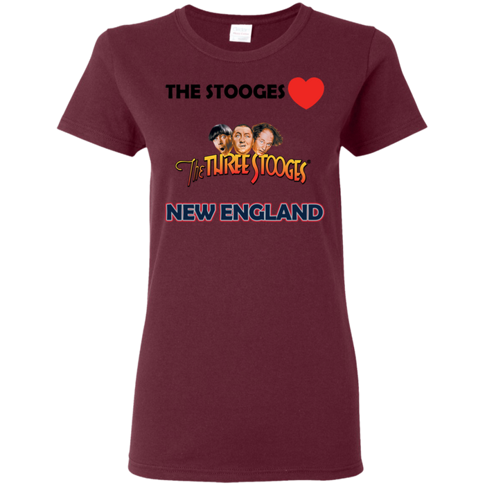 Three Stooges Love New England Ladies T-Shirt