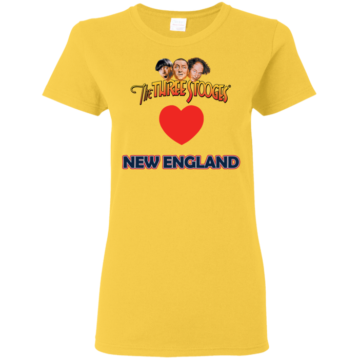 Three Stooges Love New England Ladies Heart T-Shirt