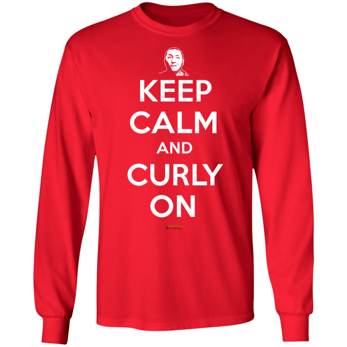 Three Stooges Keep Calm And Curly On Long Sleeve T-Shirt