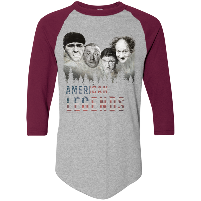 Three Stooges American Legends Colorblock Raglan 3/4 Sleeve T-Shirt