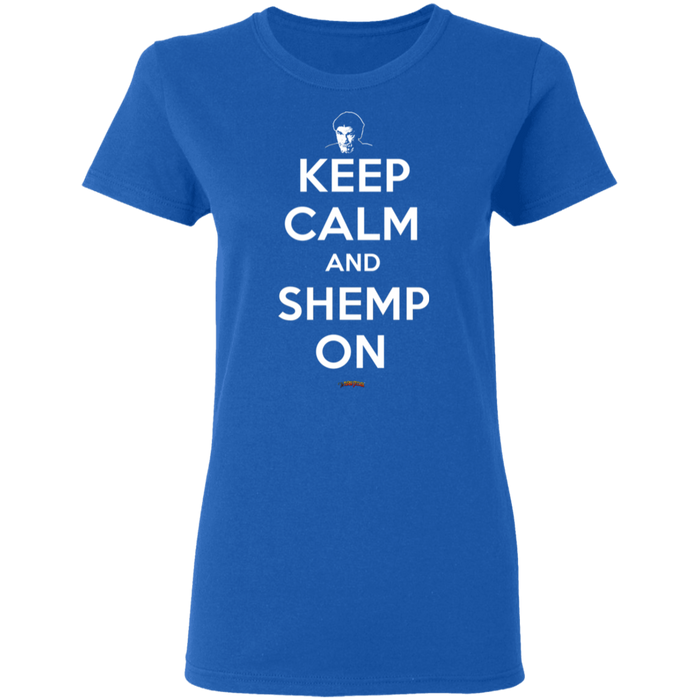Three Stooges Keep Calm And Shemp On Ladies' T-Shirt