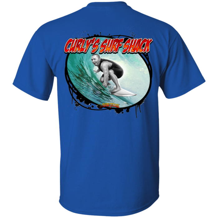 Three Stooges Curly Surf Shack T-Shirt Back Design
