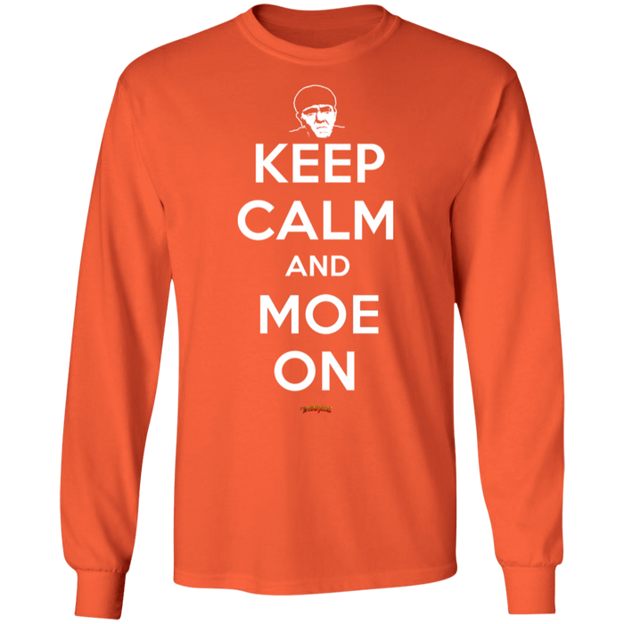 Three Stooges Keep Calm And Moe On Long Sleeve T-Shirt