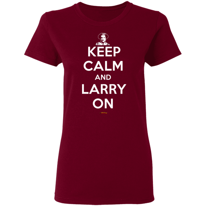 Three Stooges Keep Calm And Larry On Ladies' T-Shirt