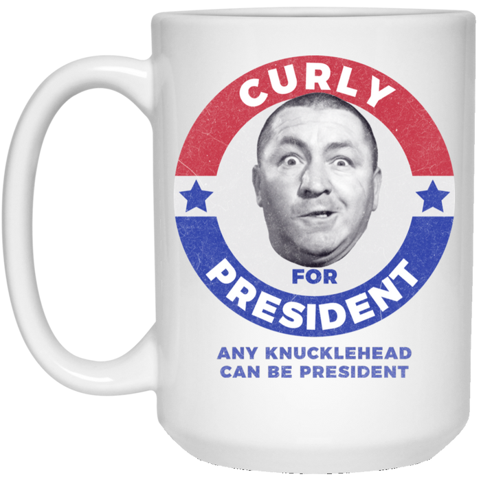 Three Stooges Curly For President 15 Oz. Mug