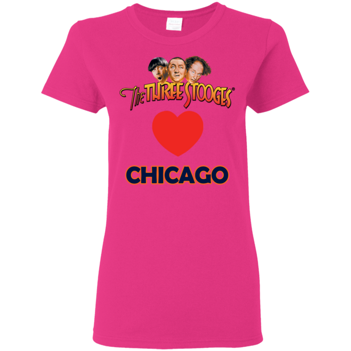 Three Stooges Love Chicago Ladies Heart T-Shirt
