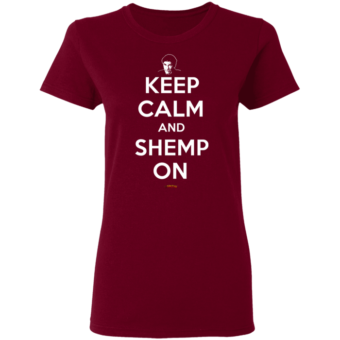 Three Stooges Keep Calm And Shemp On Ladies' T-Shirt