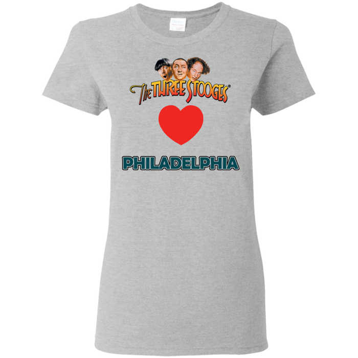 Three Stooges Love Philadelphia Ladies Heart T-Shirt