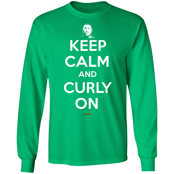Three Stooges Keep Calm And Curly On Long Sleeve T-Shirt