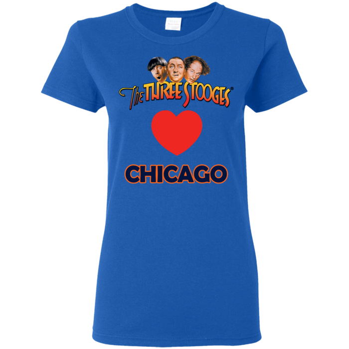 Three Stooges Love Chicago Ladies Heart T-Shirt