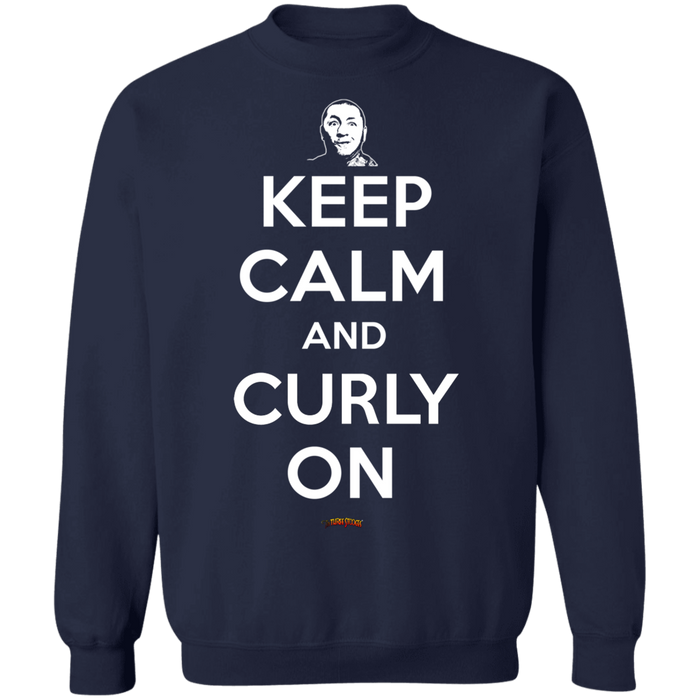 Three Stooges Keep Calm And Curly On Crewneck Sweatshirt