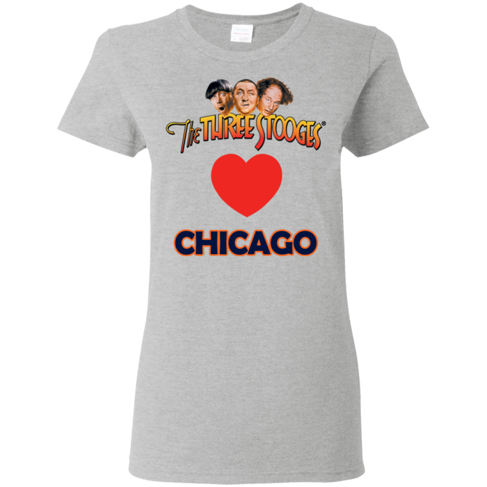 Three Stooges Love Chicago Ladies Heart T-Shirt