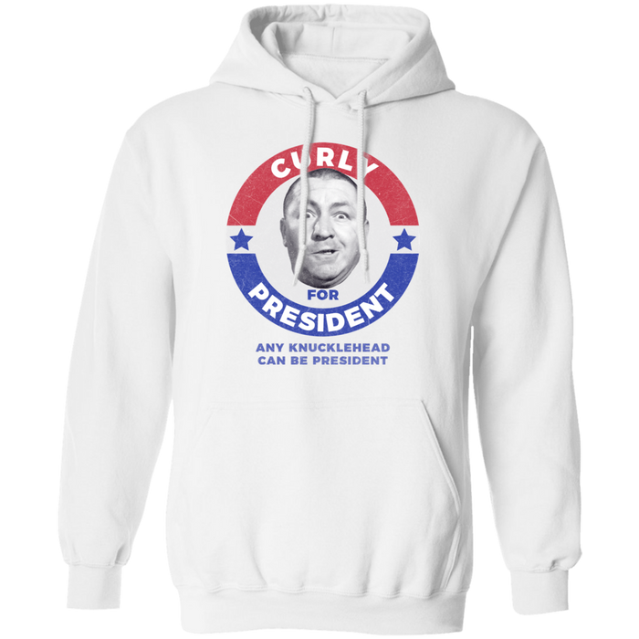 Three Stooges Curly For President Pullover Hoodie