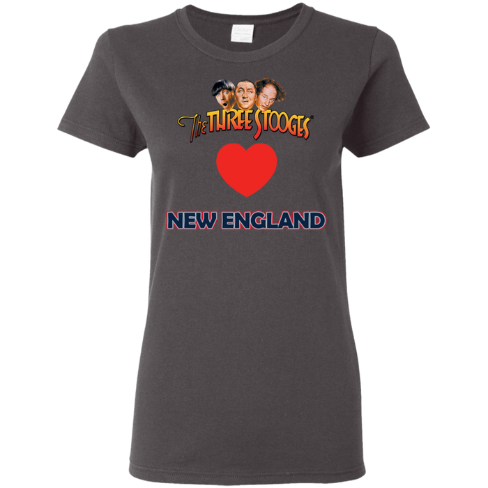 Three Stooges Love New England Ladies Heart T-Shirt