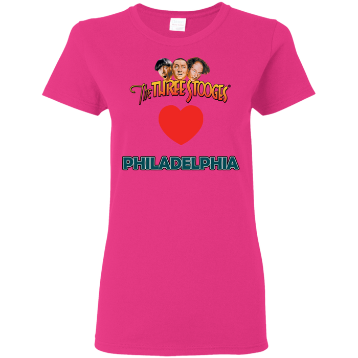 Three Stooges Love Philadelphia Ladies Heart T-Shirt