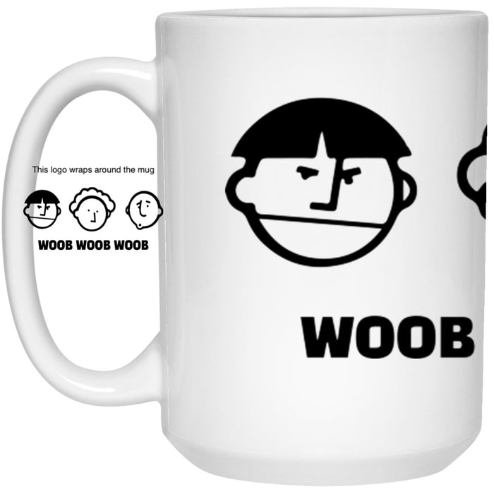 Three Stooges Woob Woob Woob Cartoon 15 oz. White Mug