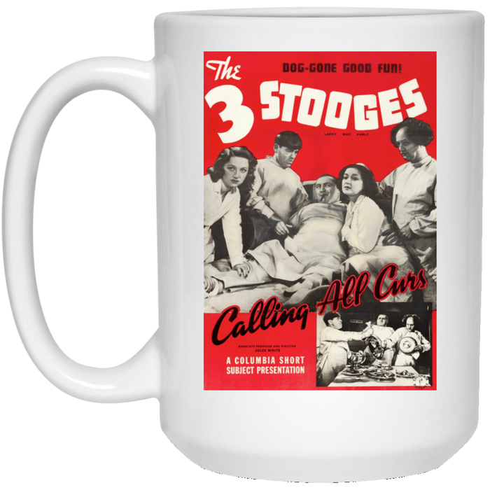 Three Stooges Calling All Curs Lobby Card 15 Oz. Large Coffee Mug