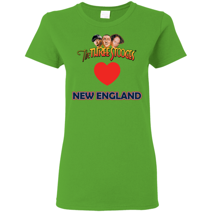 Three Stooges Love New England Ladies Heart T-Shirt
