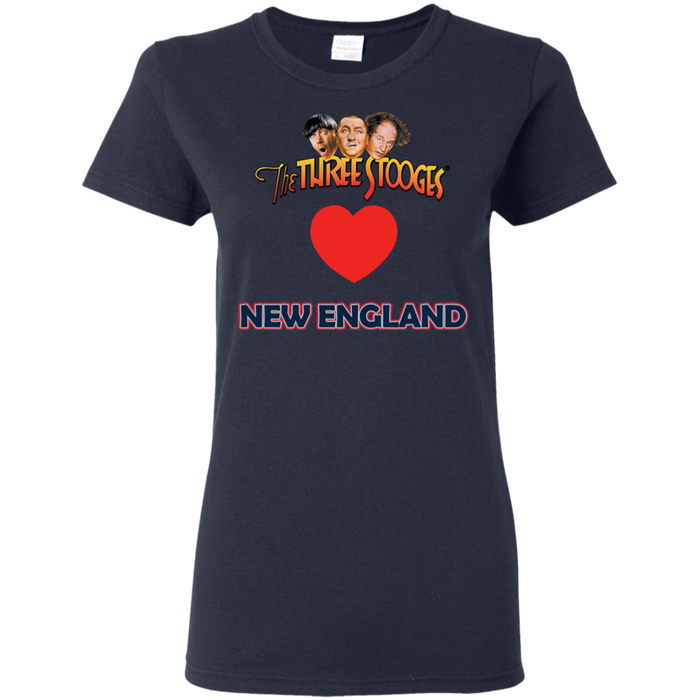 Three Stooges Love New England Ladies Heart T-Shirt