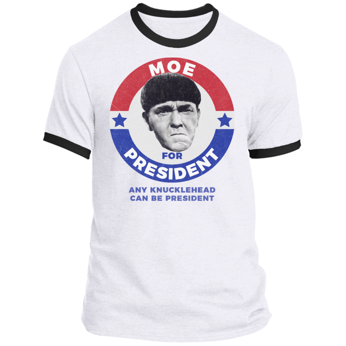 Three Stooges Moe For President Ringer T-Shirt