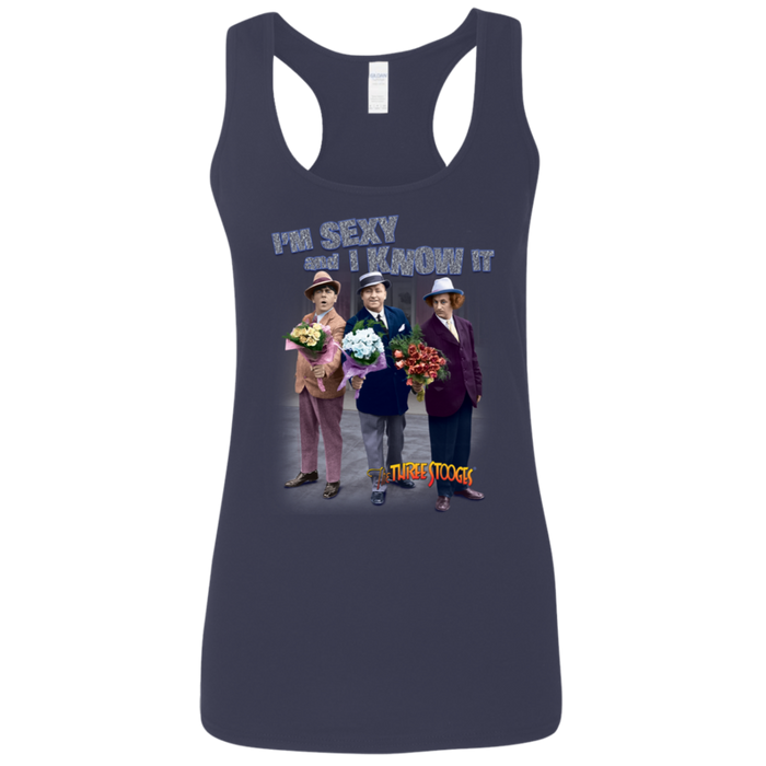 Three Stooges I Know I'm Sexy Ladies' Softstyle Racerback Tank Top