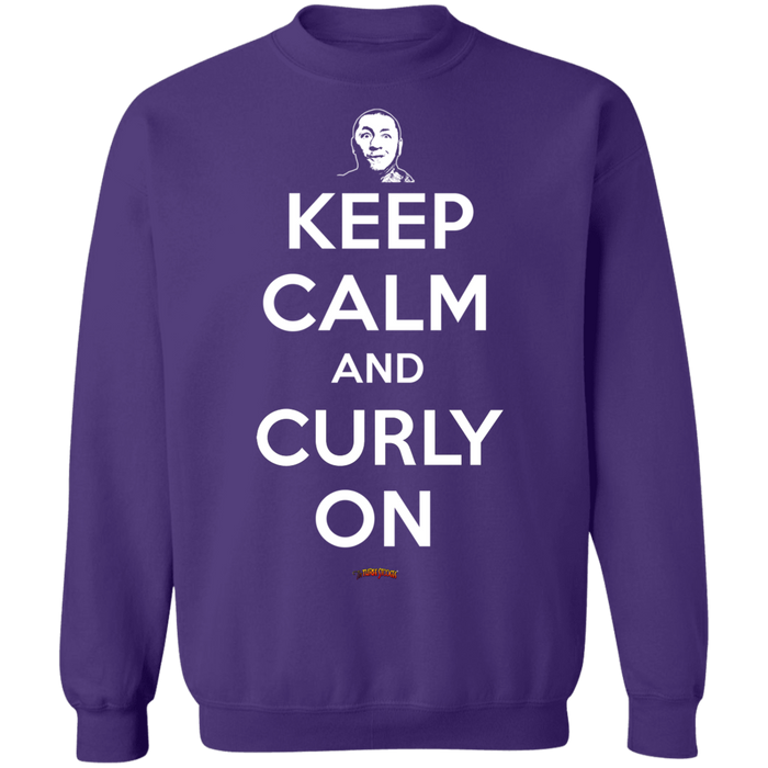 Three Stooges Keep Calm And Curly On Crewneck Sweatshirt