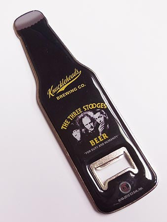 Three Stooges Beer Bottle Opener Shaped Magnet