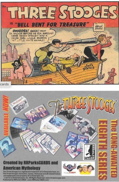 Three Stooges Trading Card Comic Book Series 8 Complete Set Bundle